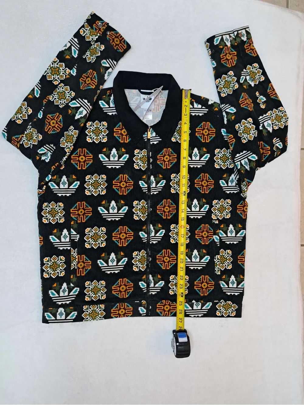 Adidas Monogram Allover Print Corduroy Coach Jacket - Men's size LARGE